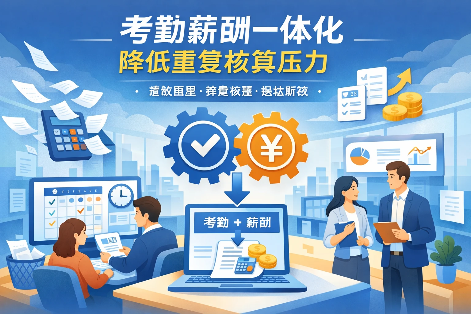 考勤薪酬一体化，降低重复核算压力