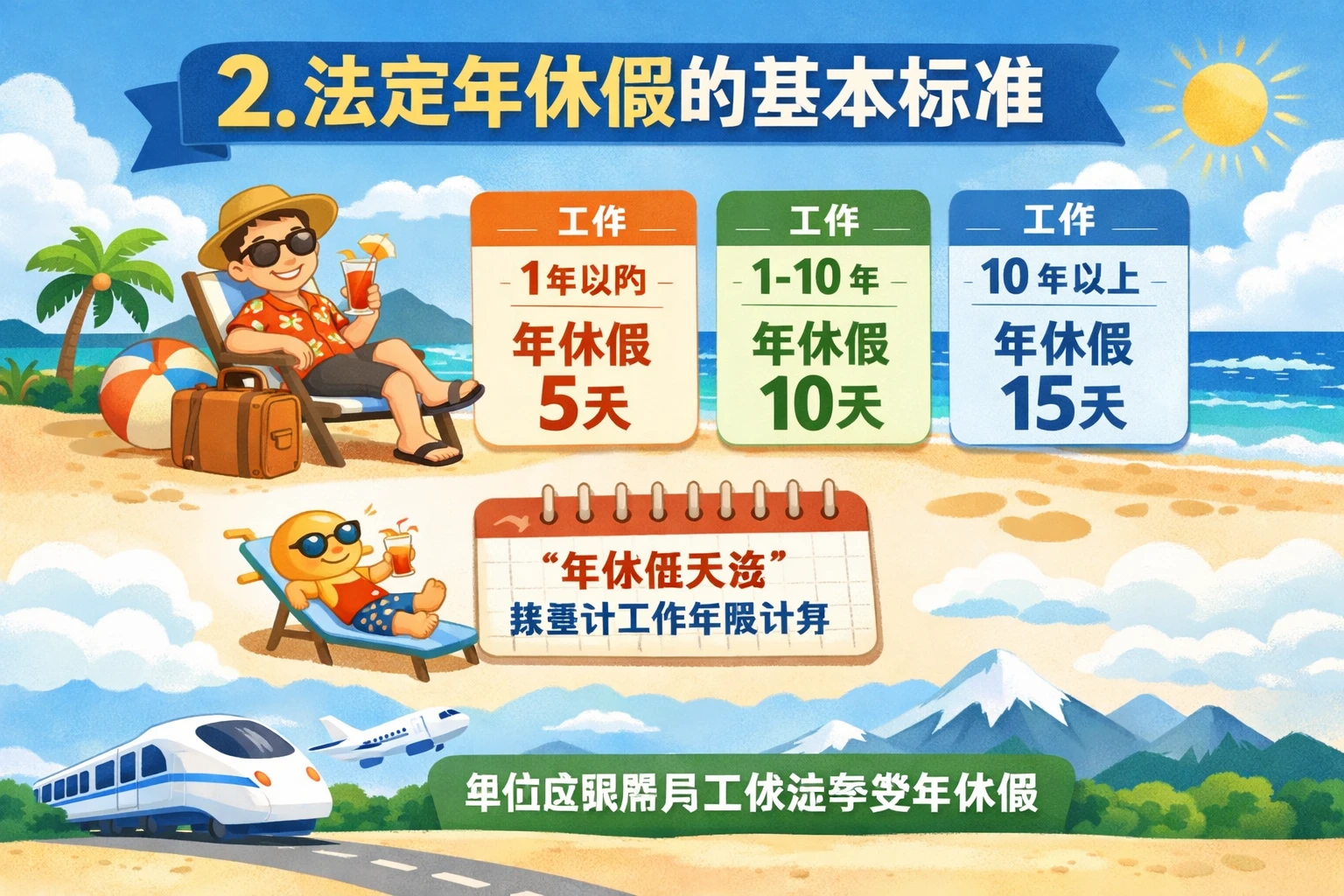 2. 法定年休假的基本标准