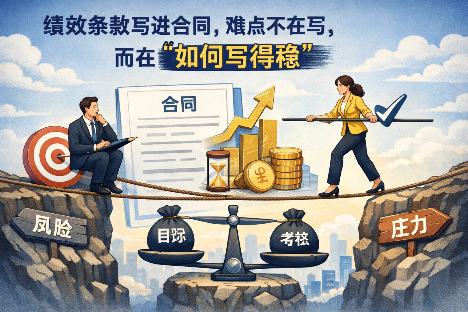 绩效条款写进合同，难点不在写，而在“如何写得稳”