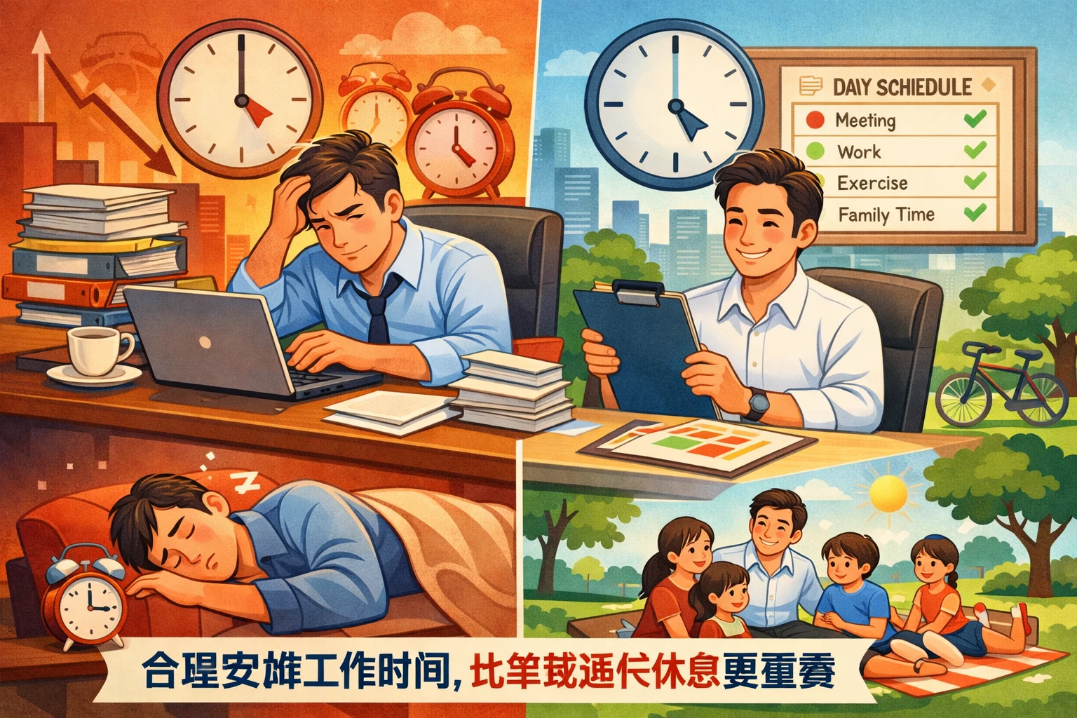 合理安排工作时间，比单纯延长休息更重要