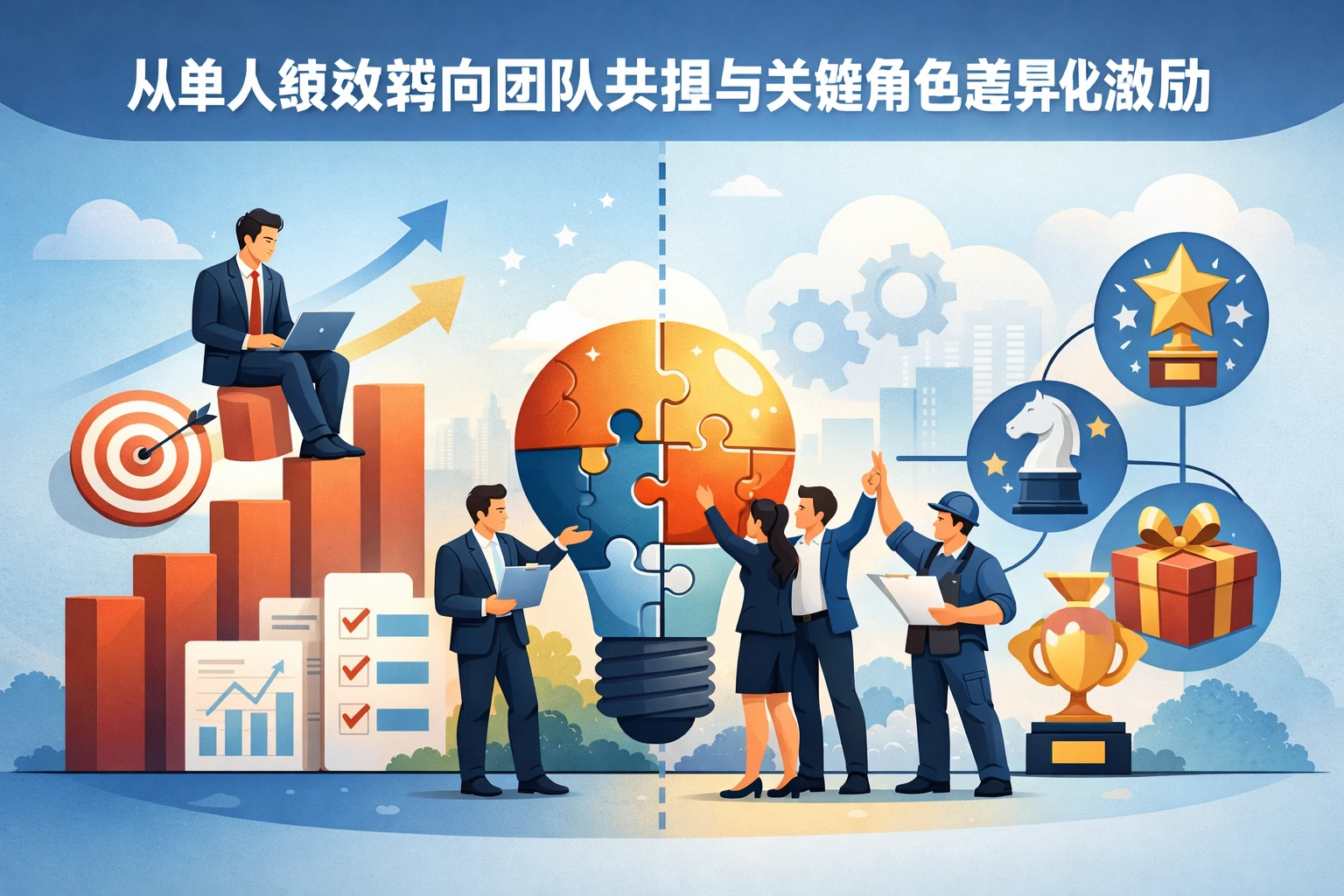 从单人绩效转向团队共担与关键角色差异化激励