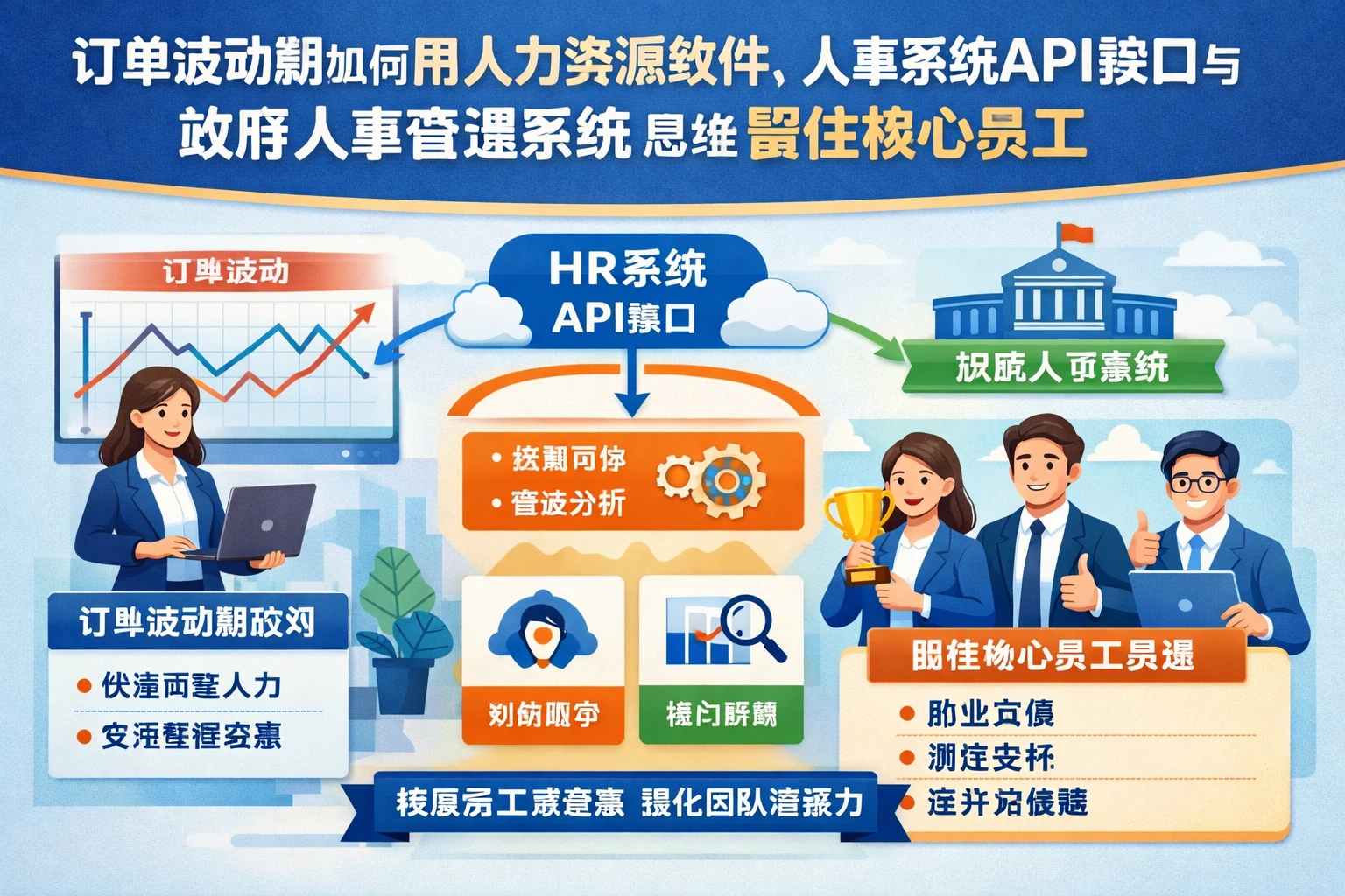 订单波动期如何用人力资源软件、人事系统API接口与政府人事管理系统思维留住核心员工