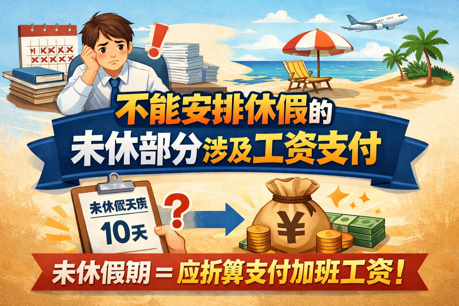 不能安排休假的,未休部分涉及工资支付