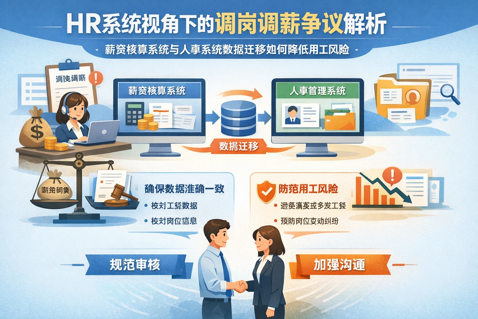 HR系统视角下的调岗调薪争议解析：薪资核算系统与人事系统数据迁移如何降低用工风险