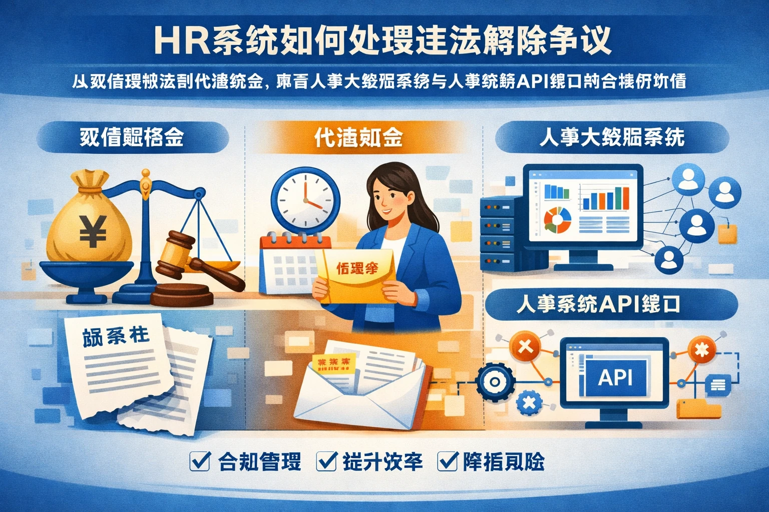 HR系统如何处理违法解除争议：从双倍赔偿金到代通知金，再看人事大数据系统与人事系统API接口的合规价值