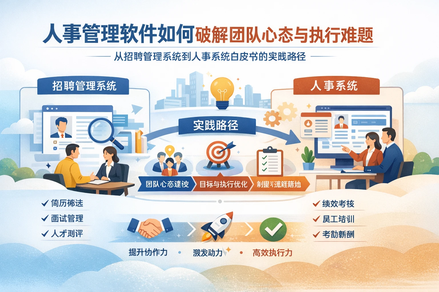 人事管理软件如何破解团队心态与执行难题:从招聘管理系统到人事系统白皮书的实践路径