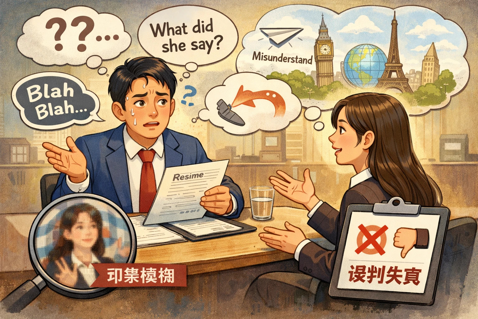 面试官语言能力不足，判断容易失真