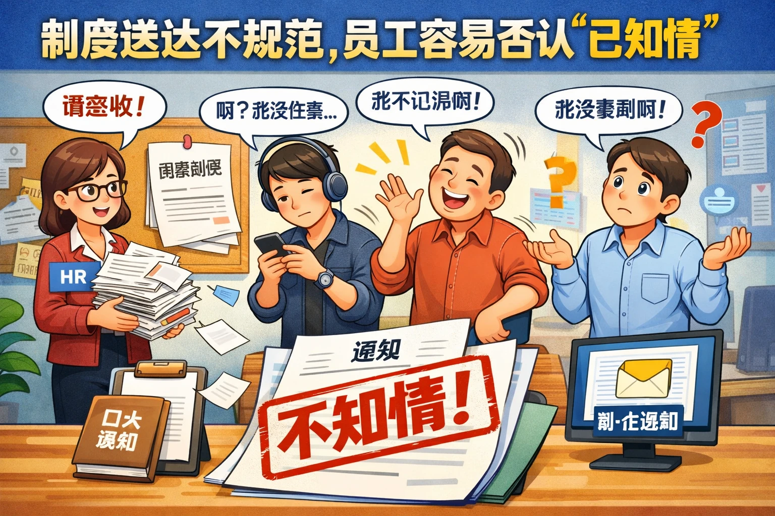 制度送达不规范，员工容易否认“已知情”