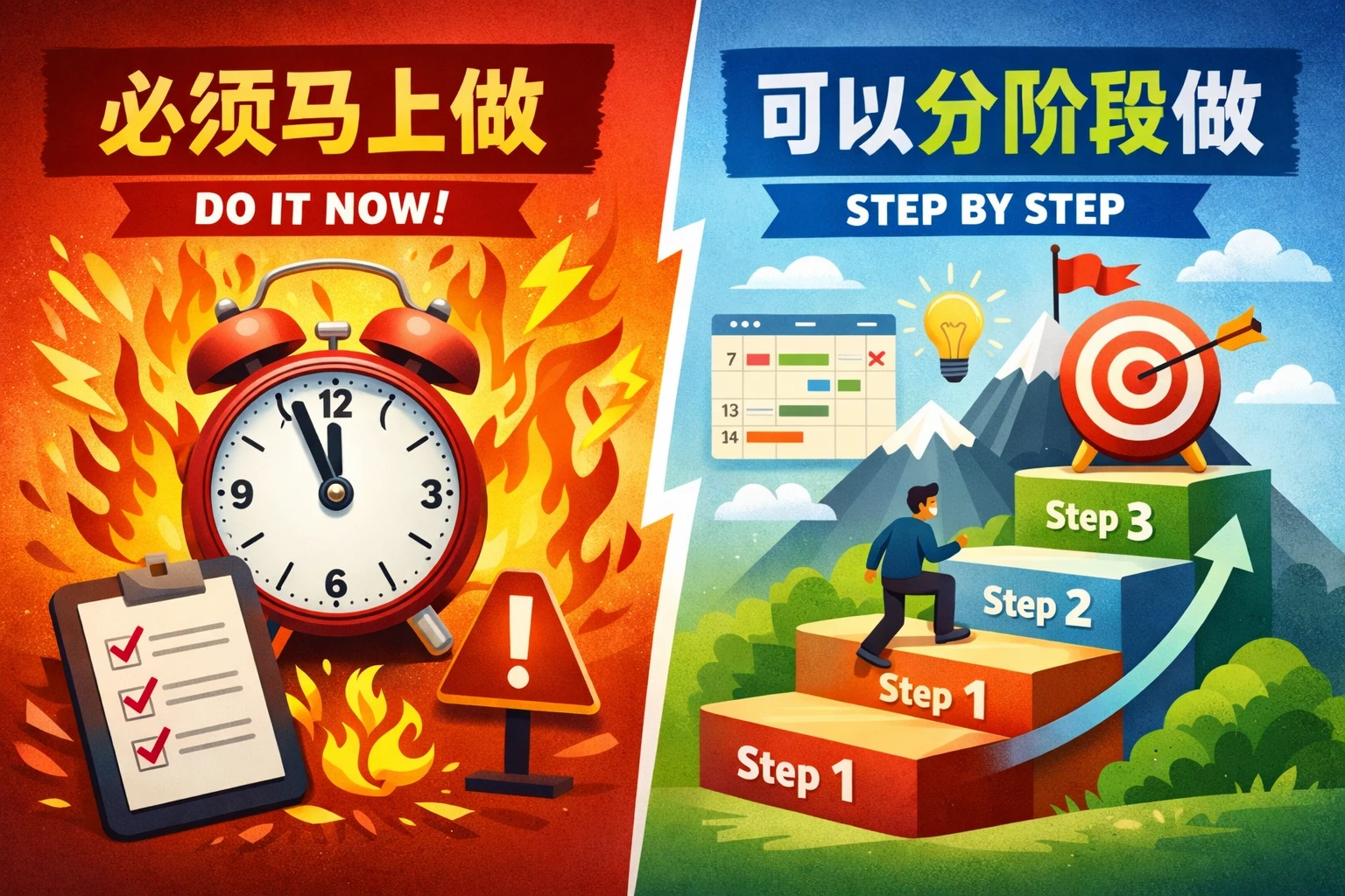 明确“必须马上做”和“可以分阶段做”