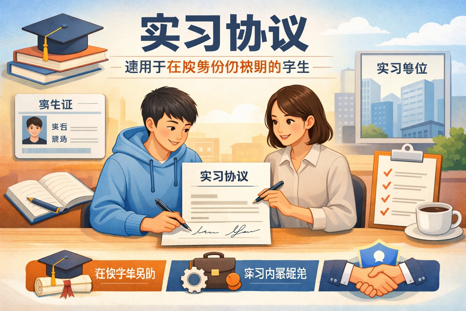 实习协议适用于在校身份仍然明确的学生