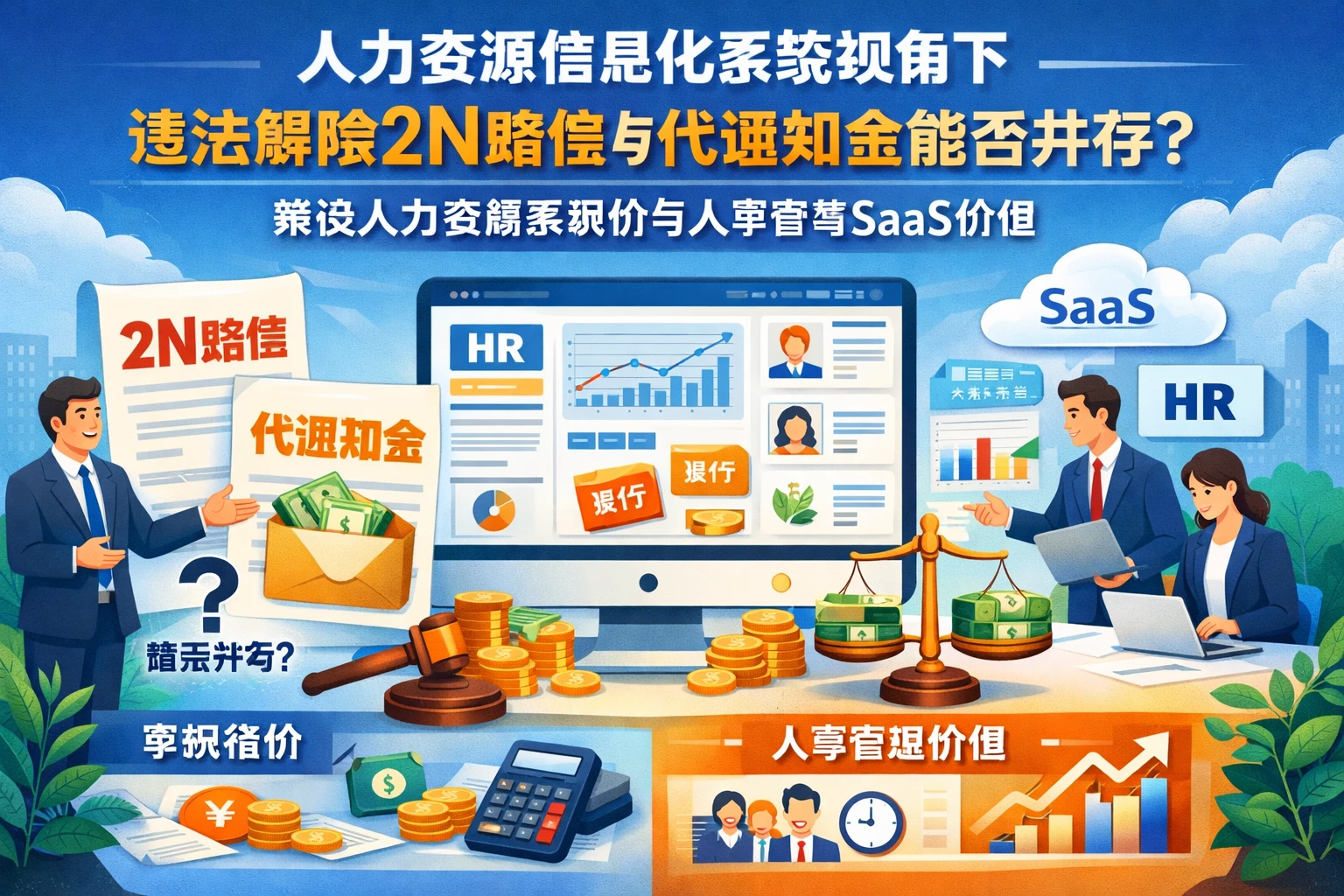 人力资源信息化系统视角下，违法解除2N赔偿与代通知金能否并存？兼谈人力资源系统报价与人事管理SaaS价值