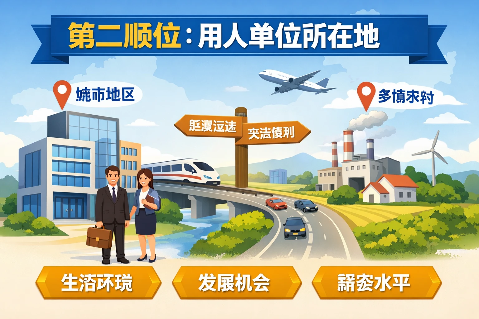 第二顺位:用人单位所在地