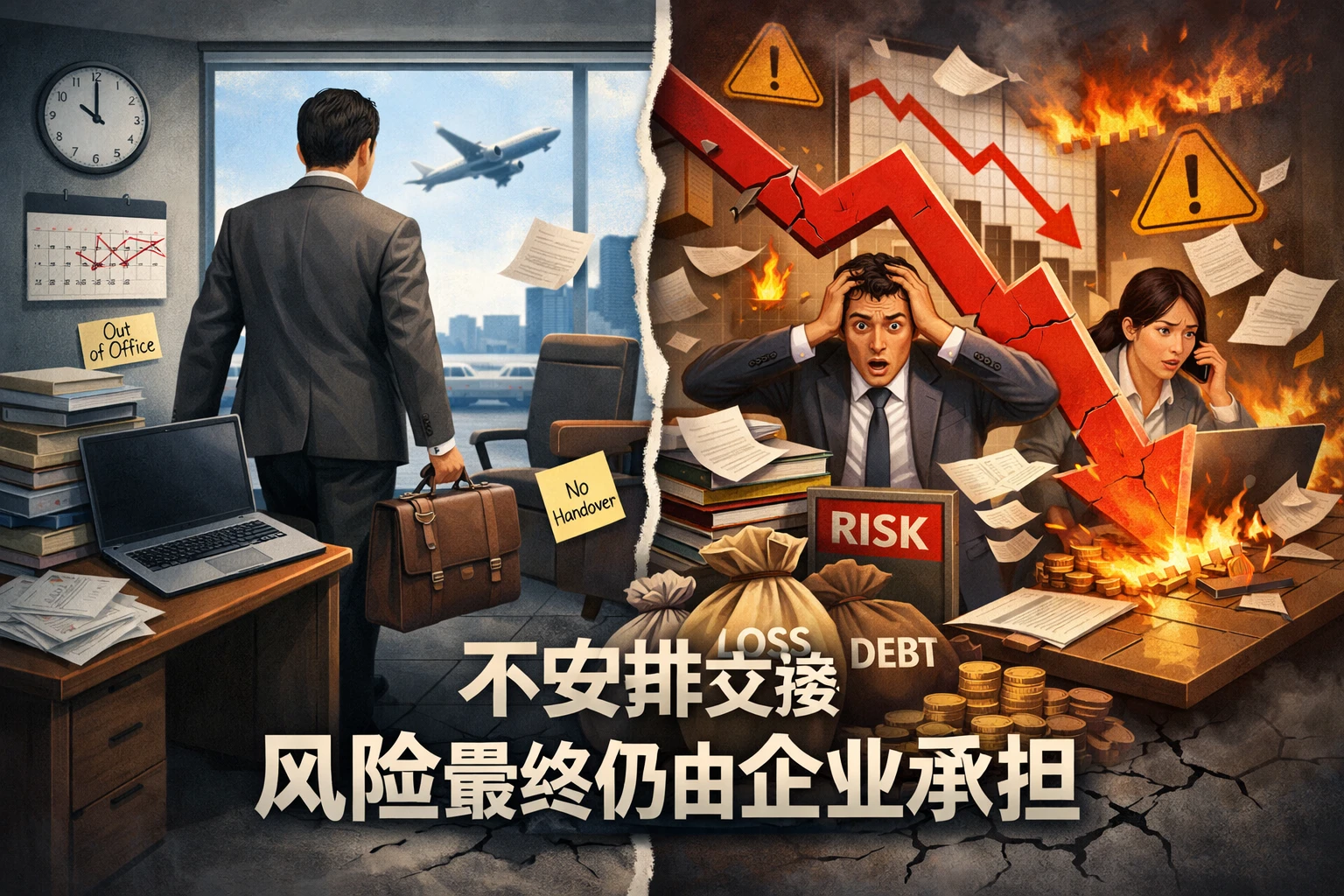 不安排交接,风险最终仍由企业承担