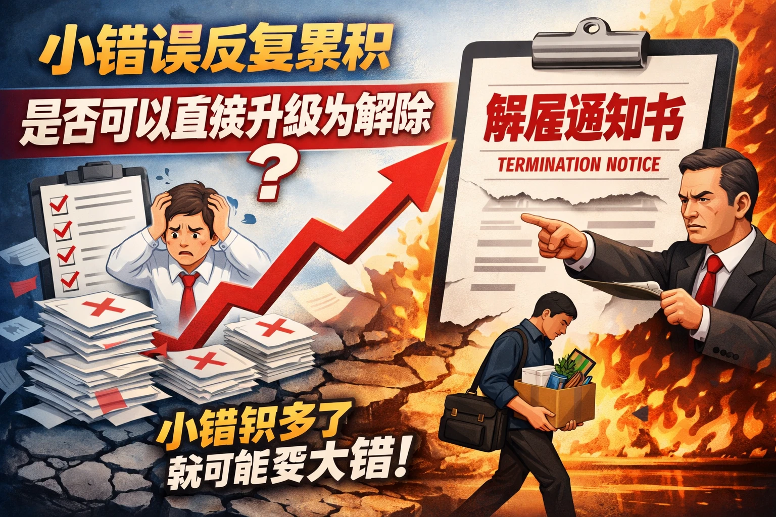 小错误反复累积，是否可以直接升级为解除依据