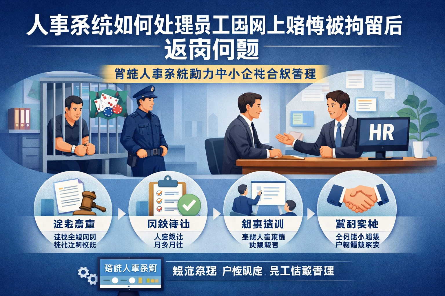 人事系统如何处理员工因网上赌博被拘留后返岗问题：智能人事系统助力中小企业合规管理