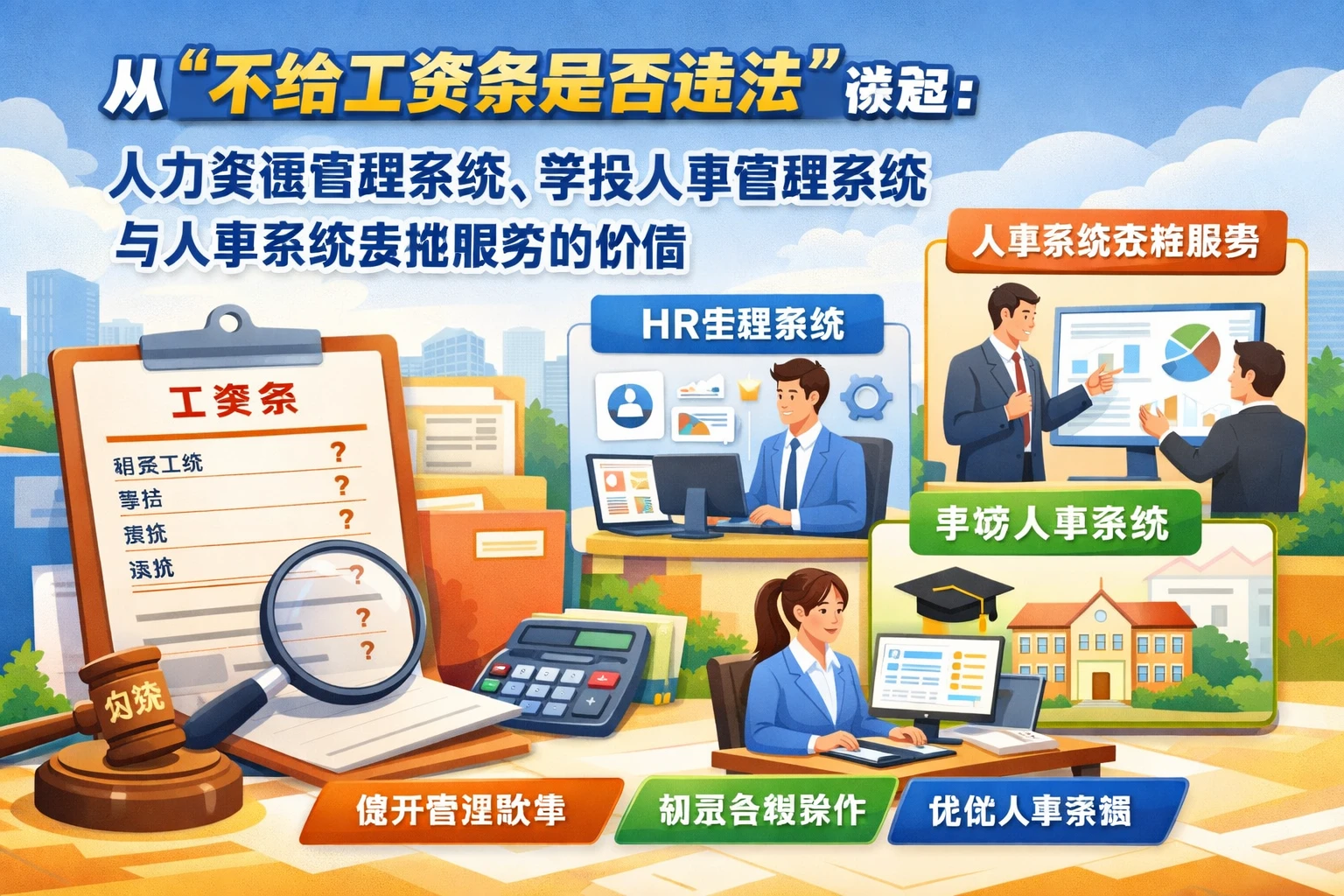 从“不给工资条是否违法”谈起：人力资源管理系统、学校人事管理系统与人事系统实施服务的价值
