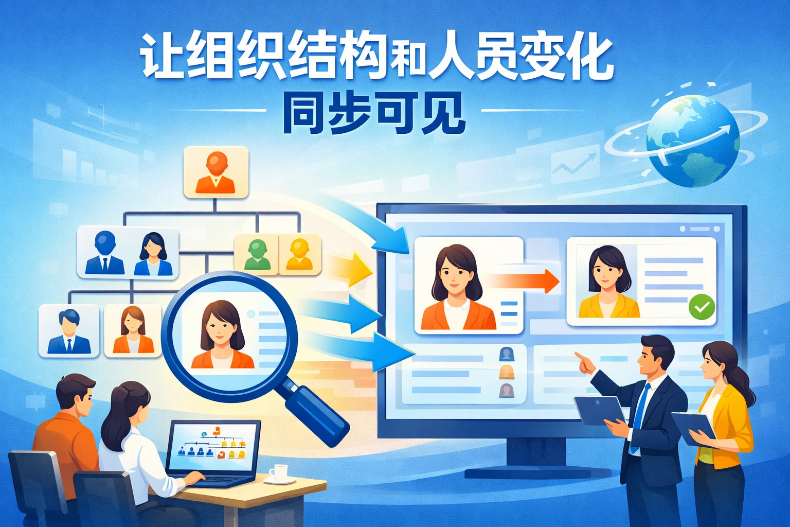 让组织结构和人员变化同步可见