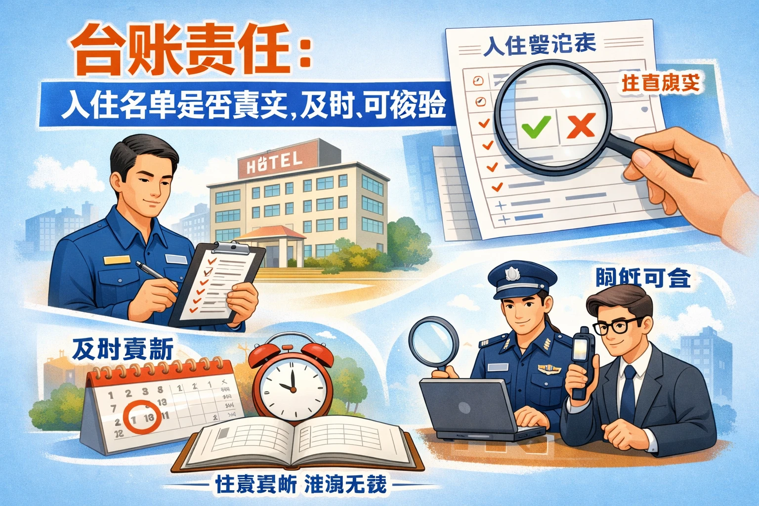 台账责任：入住名单是否真实、及时、可核验