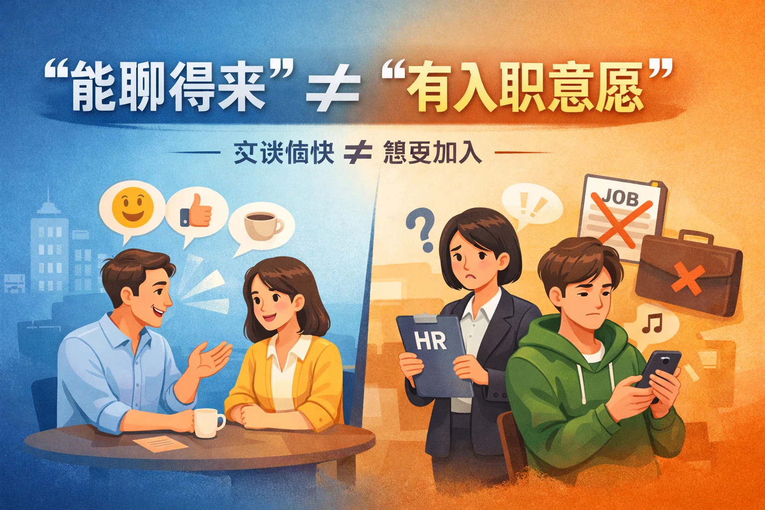 “能聊得来”不等于“有入职意愿”
