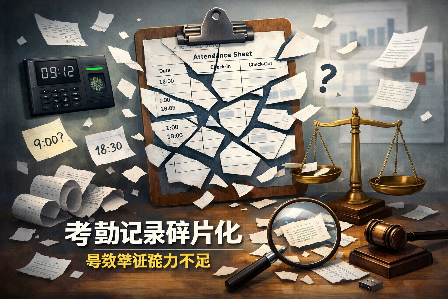 考勤记录碎片化，导致举证能力不足