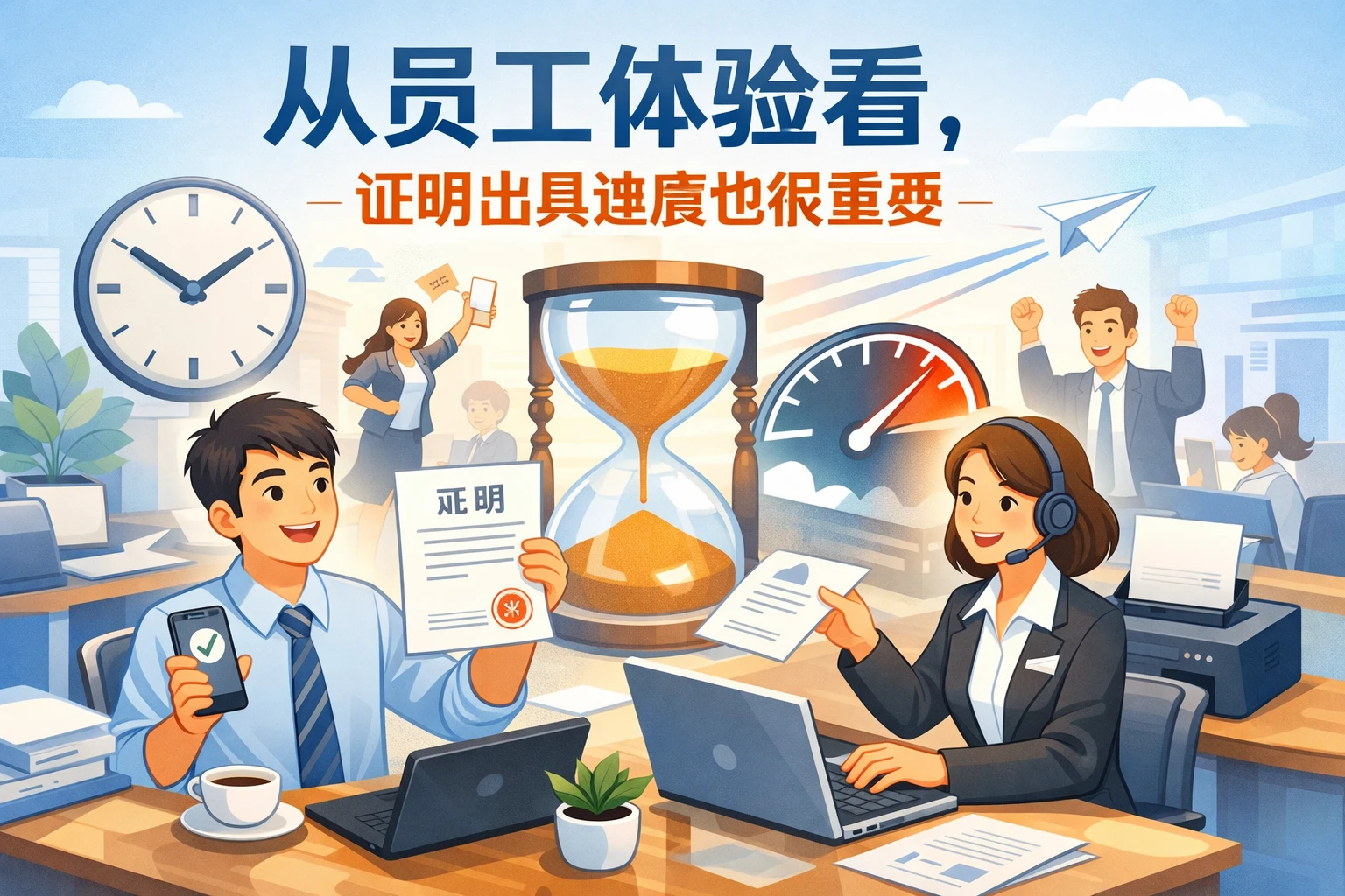 从员工体验看,证明出具速度也很重要