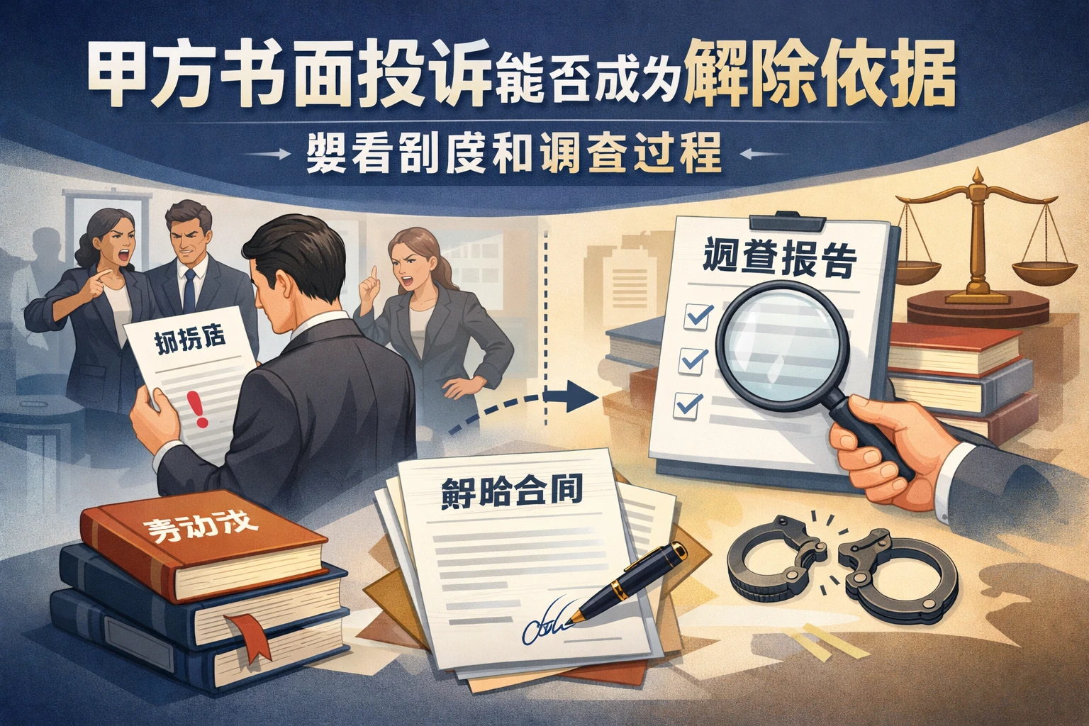 甲方书面投诉能否成为解除依据，要看制度和调查过程