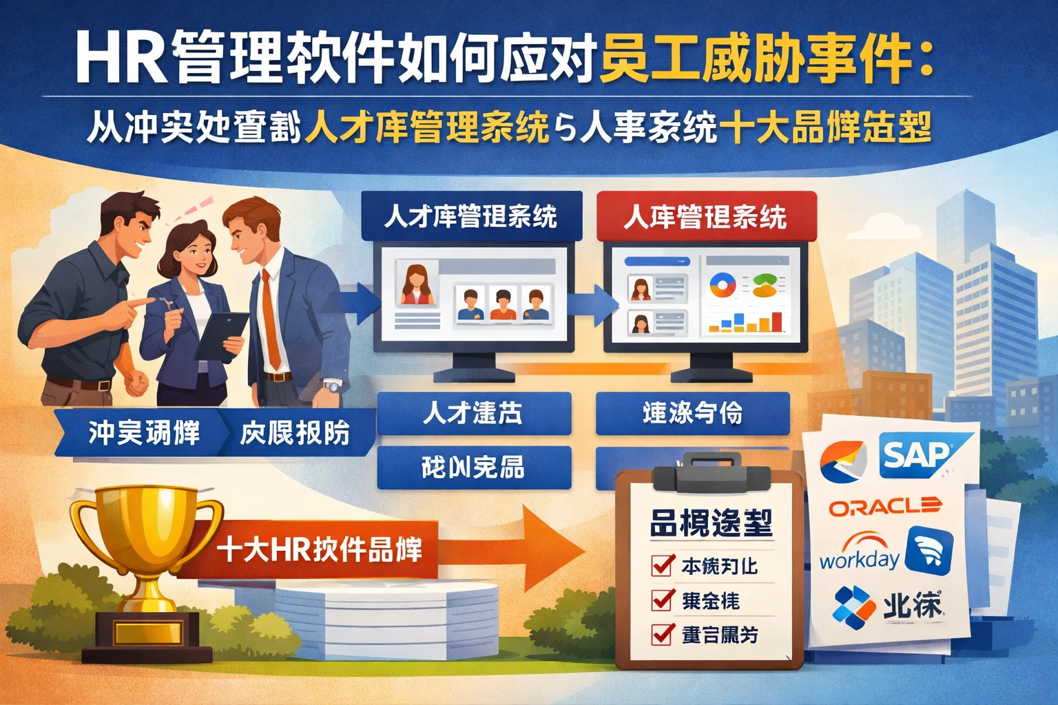 HR管理软件如何应对员工威胁事件：从冲突处置到人才库管理系统与人事系统十大品牌选型