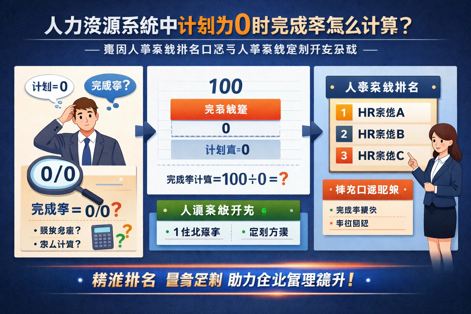 人力资源系统中计划为0时完成率怎么计算?集团人事系统排名口径与人事系统定制开发实践