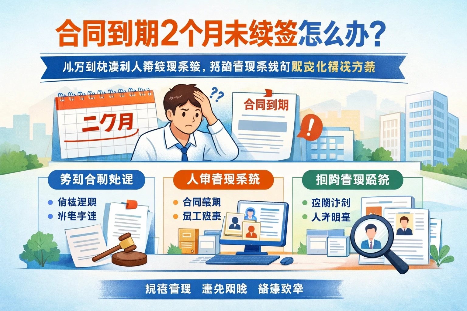 合同到期2个月未续签怎么办?从劳动处理到人事管理系统、招聘管理系统的规范化解决方案