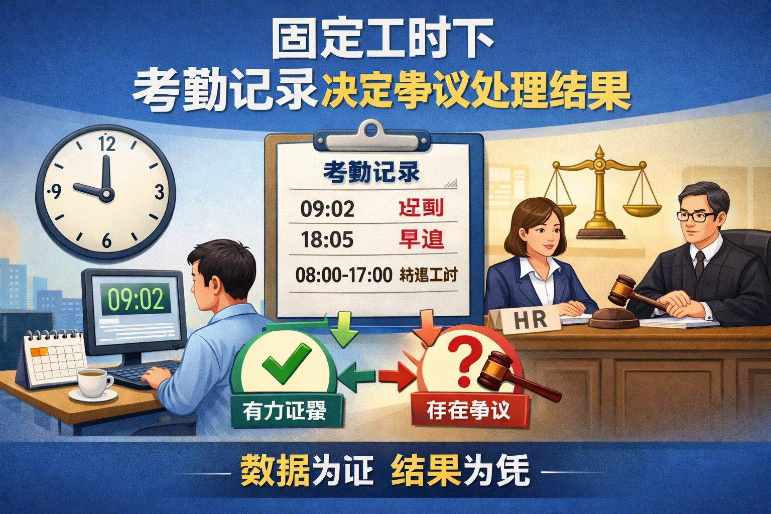 固定工时下，考勤记录决定争议处理结果