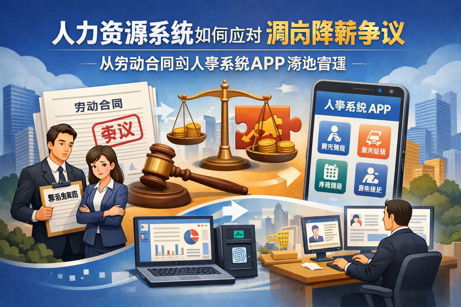人力资源系统如何应对调岗降薪争议：从劳动合同到人事系统APP落地管理