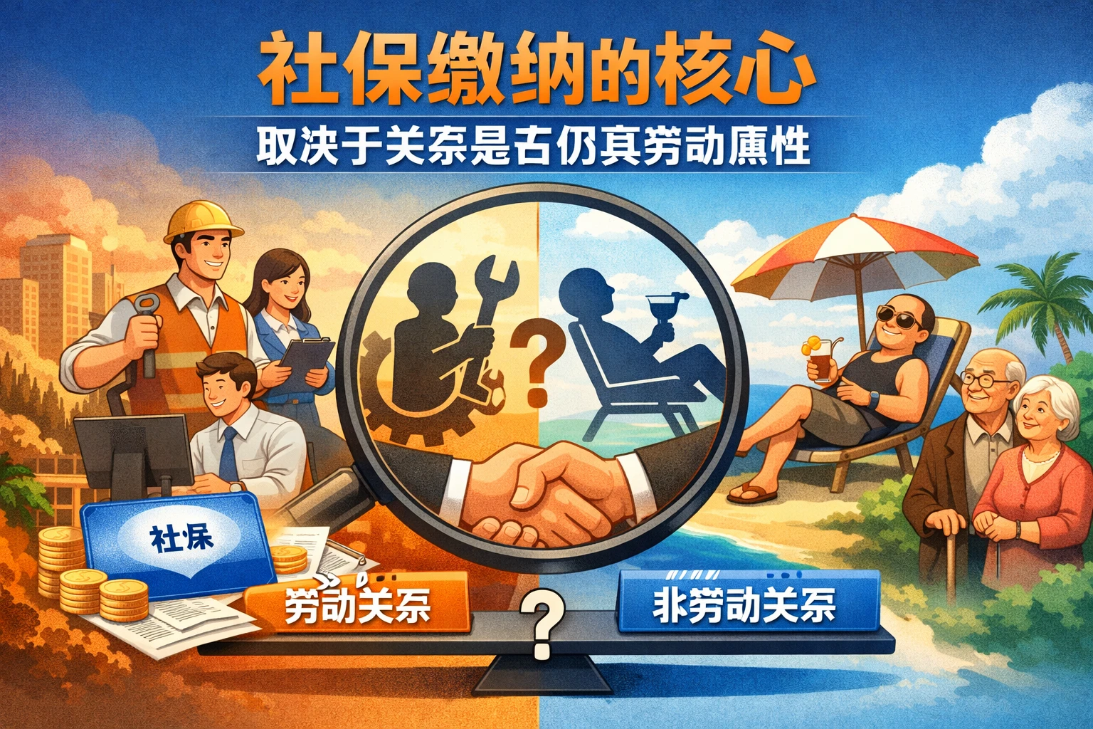 社保缴纳的核心，取决于关系是否仍具劳动属性
