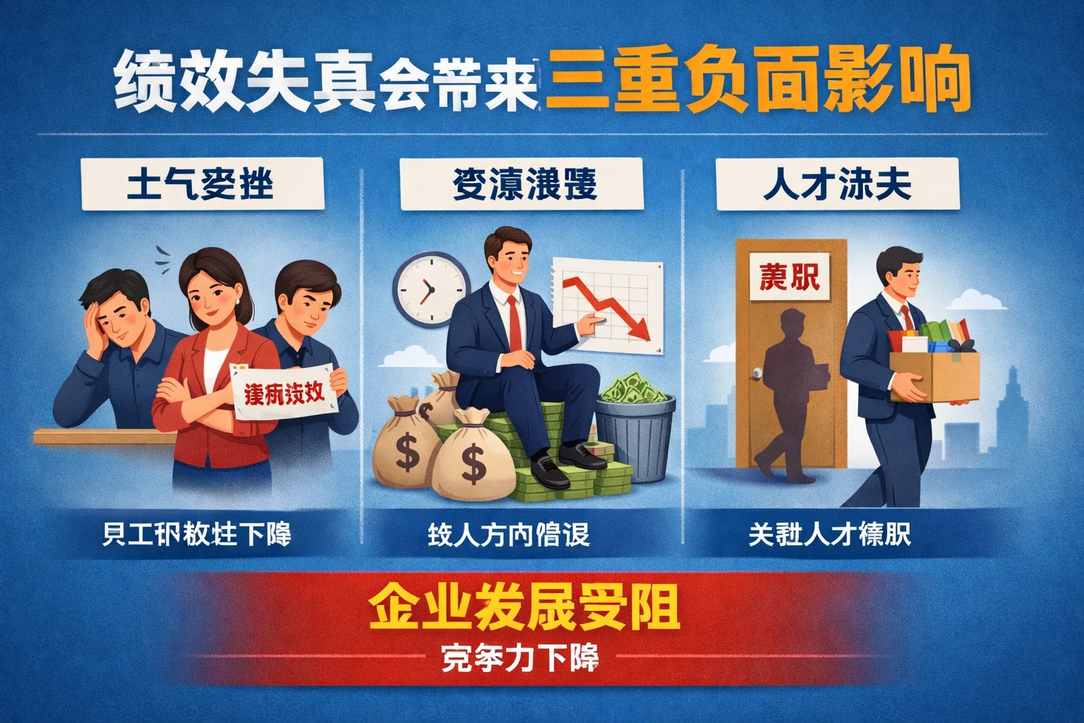 绩效失真会带来三重负面影响