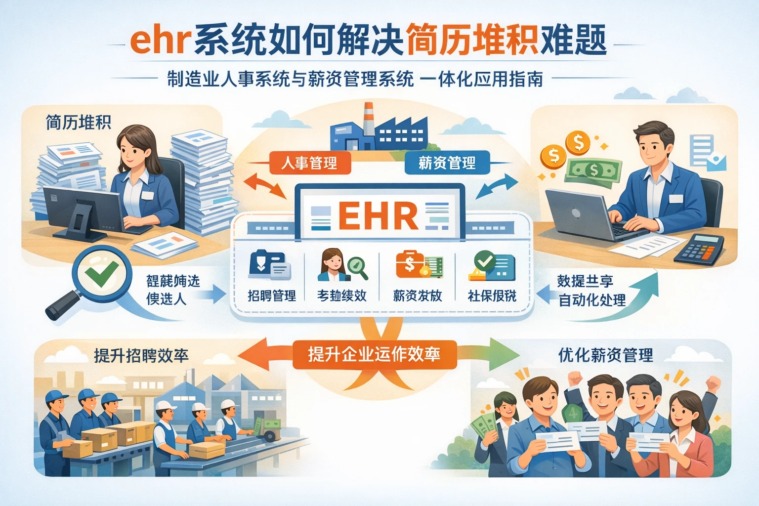 ehr系统如何解决简历堆积难题：制造业人事系统与薪资管理系统一体化应用指南