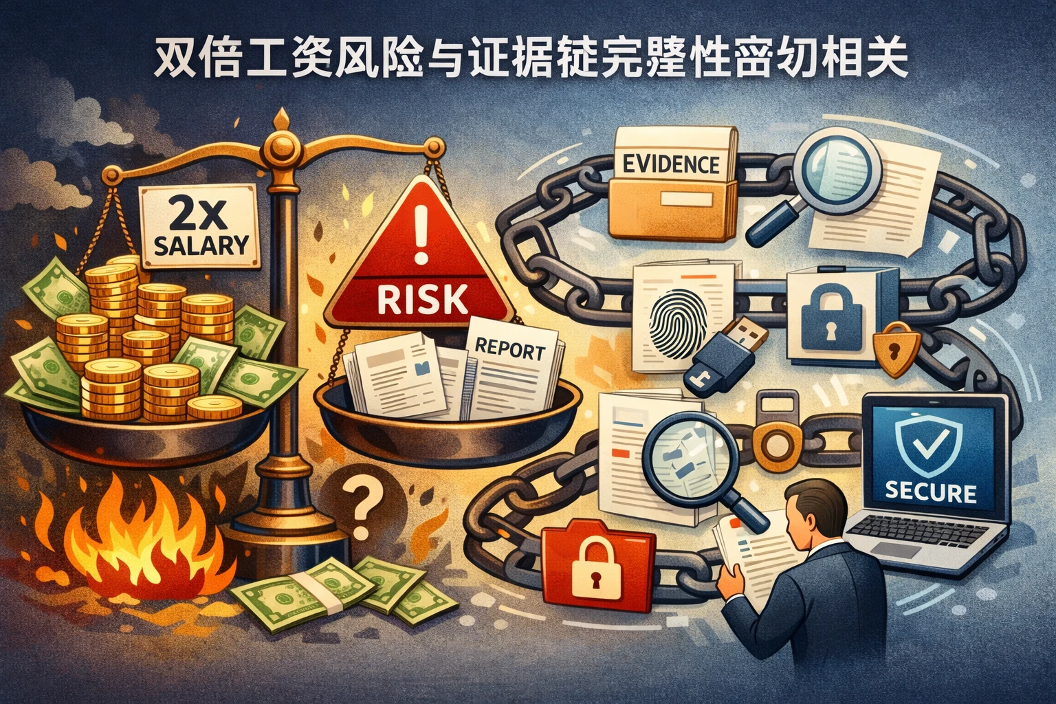 双倍工资风险与证据链完整性密切相关