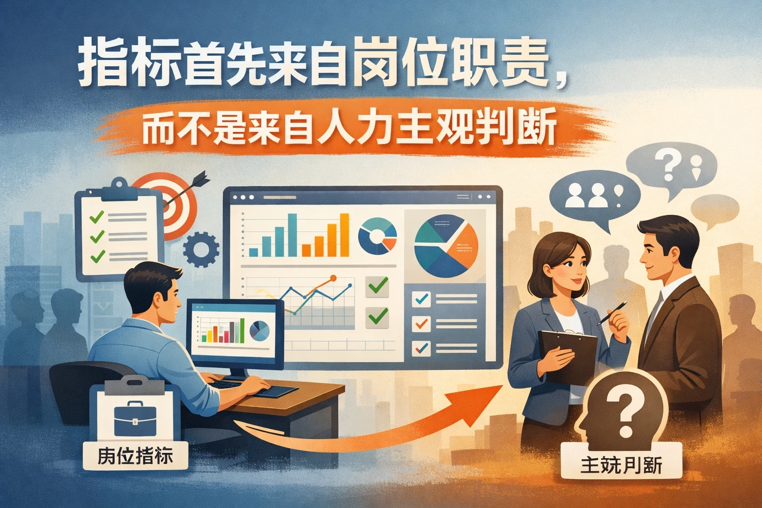指标首先来自岗位职责，而不是来自人力主观判断