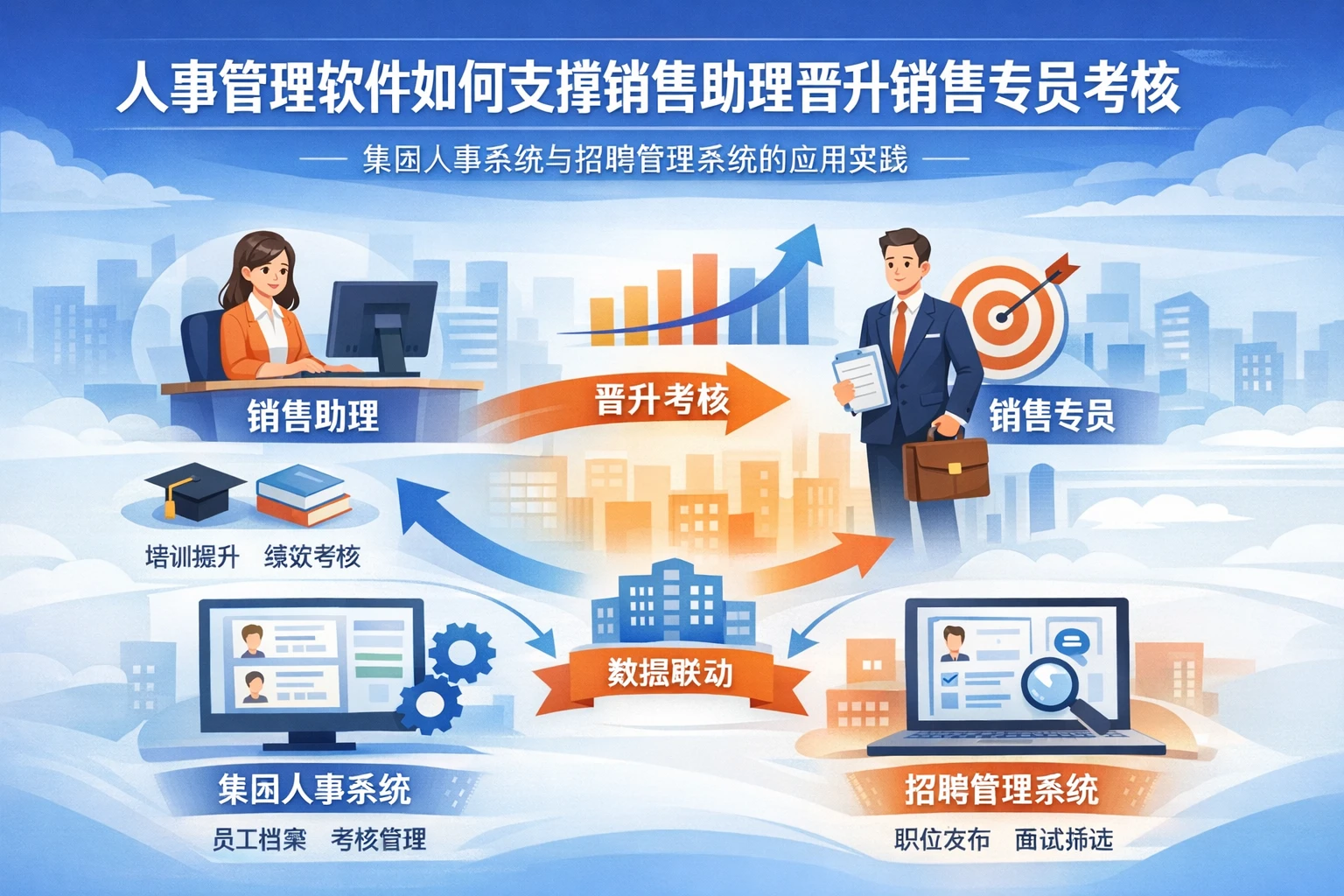 人事管理软件如何支撑销售助理晋升销售专员考核：集团人事系统与招聘管理系统的应用实践