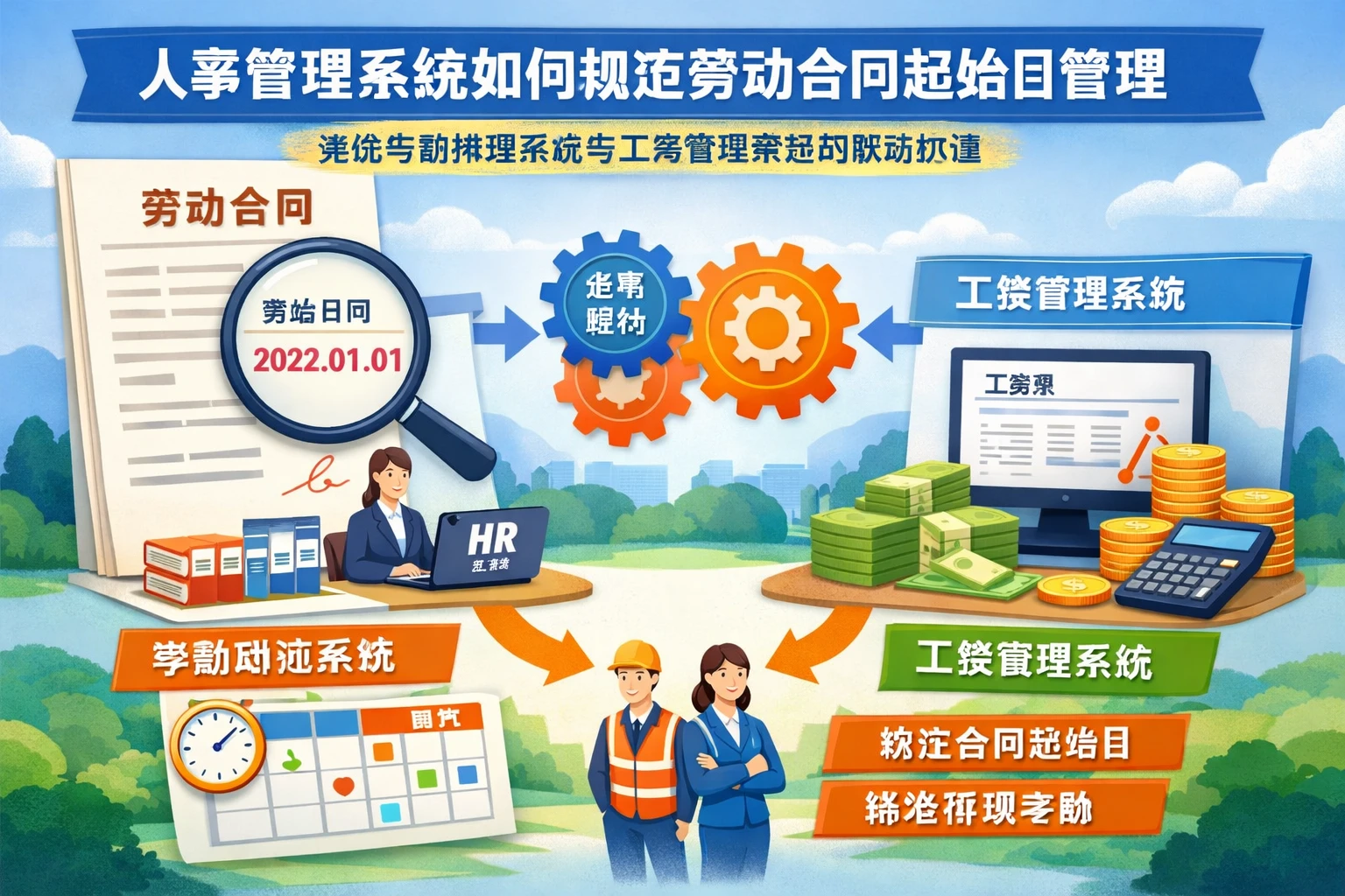 人事管理系统如何规范劳动合同起始日管理：兼论考勤排班系统与工资管理系统的联动价值