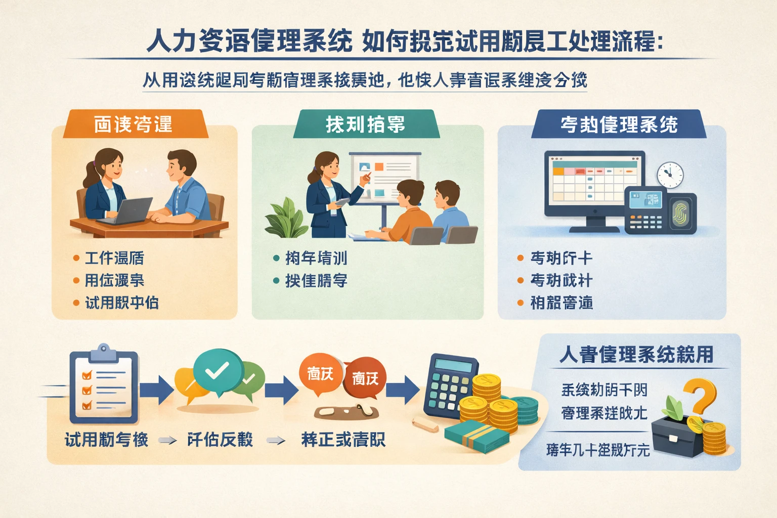 人力资源管理系统如何规范试用期员工处理流程：从面谈沟通到考勤管理系统落地，也谈人事管理系统多少钱
