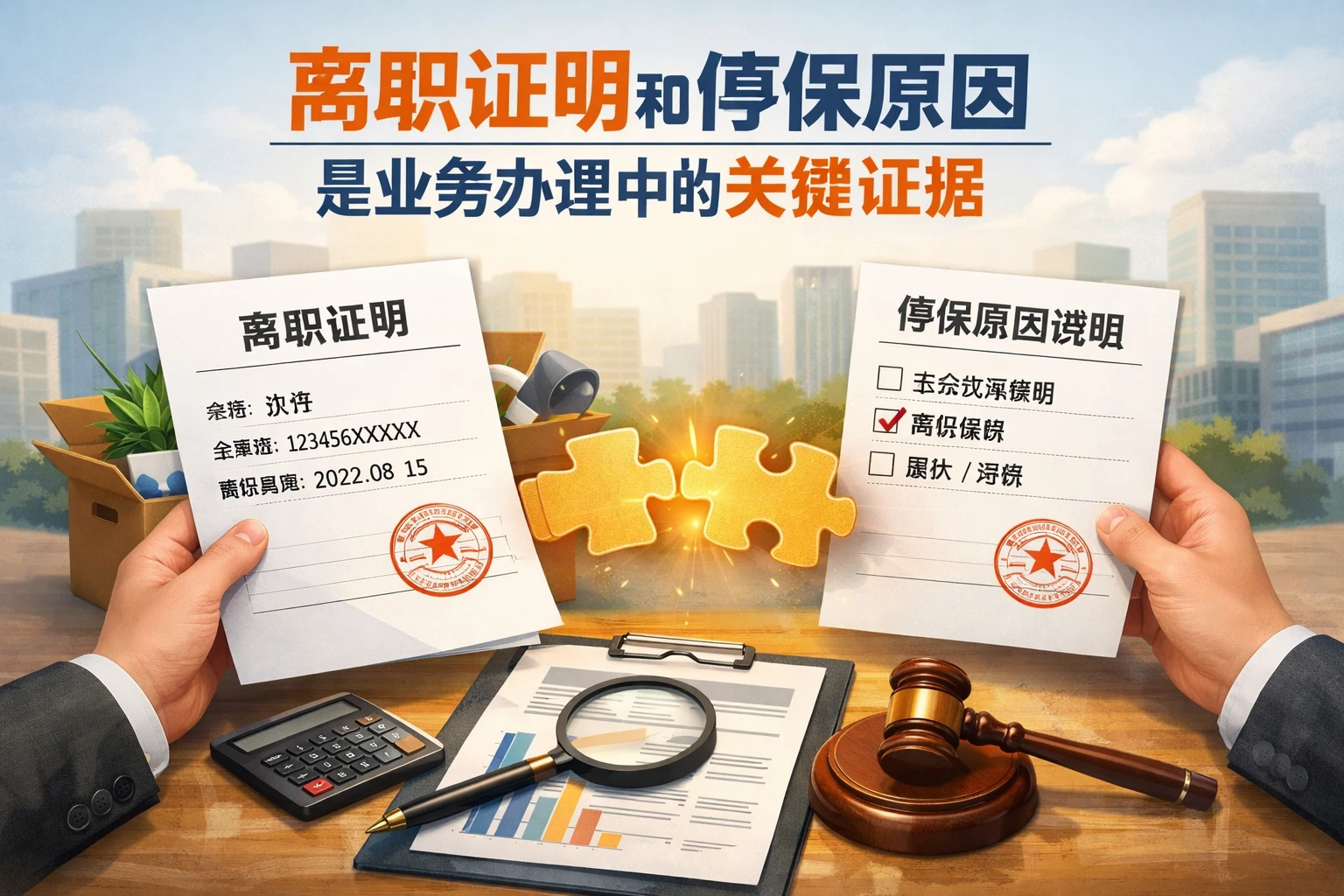 离职证明和停保原因是业务办理中的关键证据