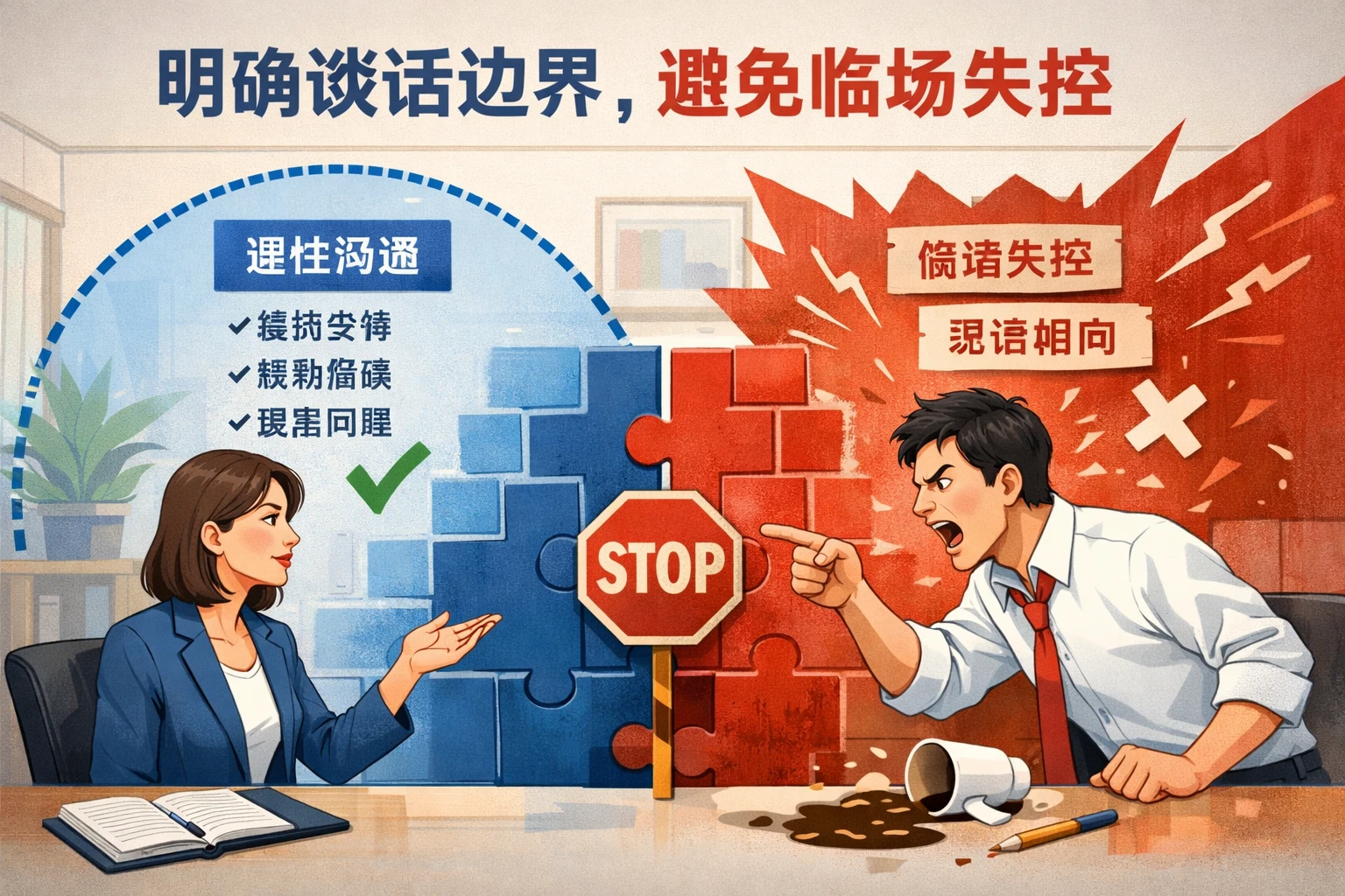 明确谈话边界，避免临场失控