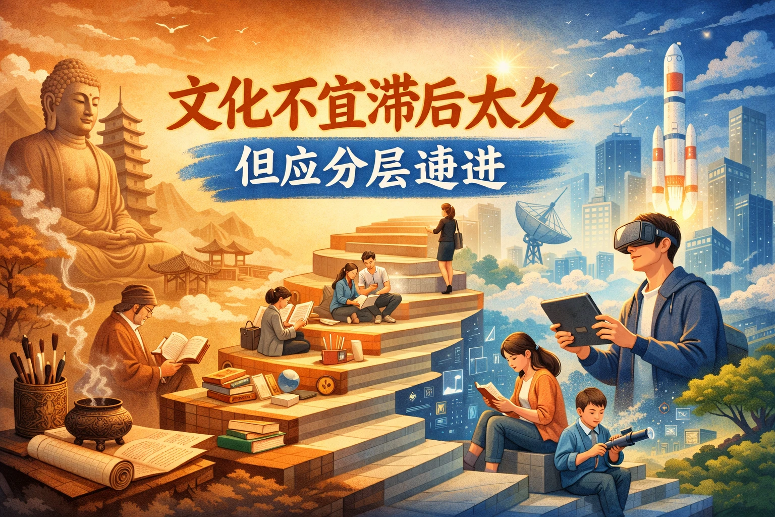 文化不宜滞后太久,但应分层递进
