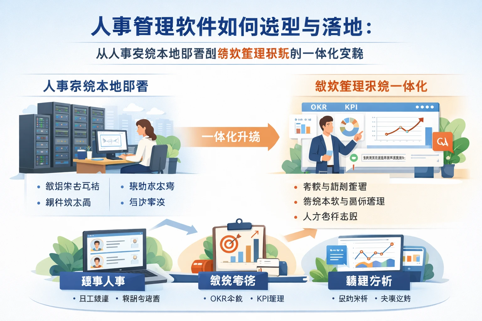 人事管理软件如何选型与落地：从人事系统本地部署到绩效管理系统的一体化实践