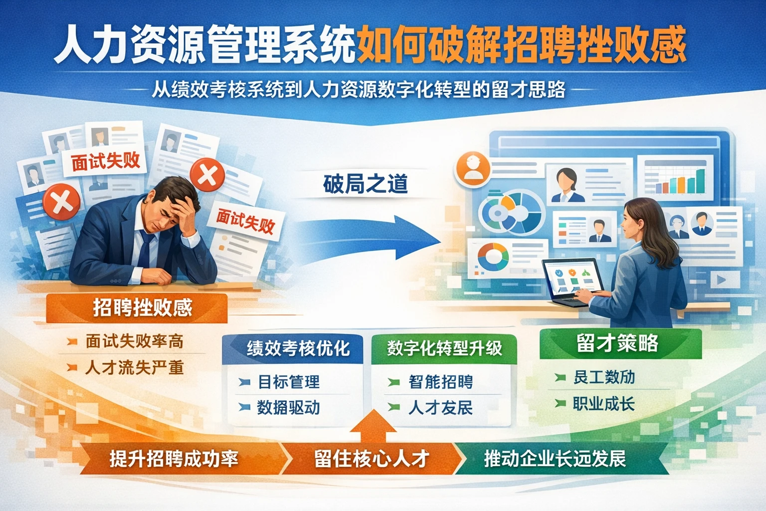 人力资源管理系统如何破解招聘挫败感：从绩效考核系统到人力资源数字化转型的留才思路