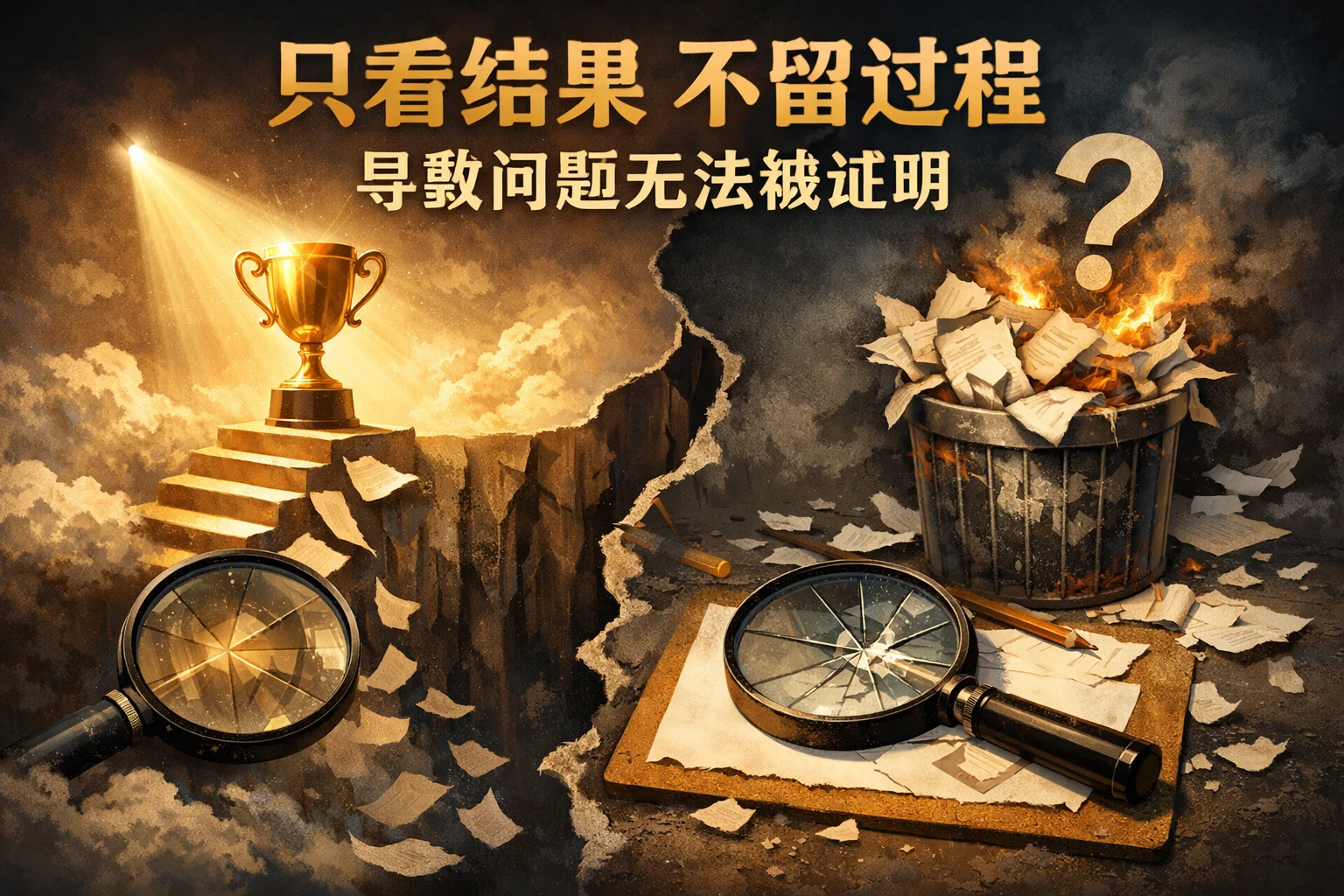 只看结果不留过程，导致问题无法被证明