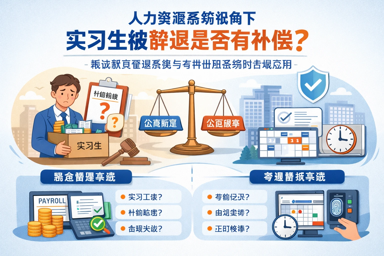 人力资源系统视角下，实习生被辞退是否有补偿？兼谈薪资管理系统与考勤排班系统的合规应用