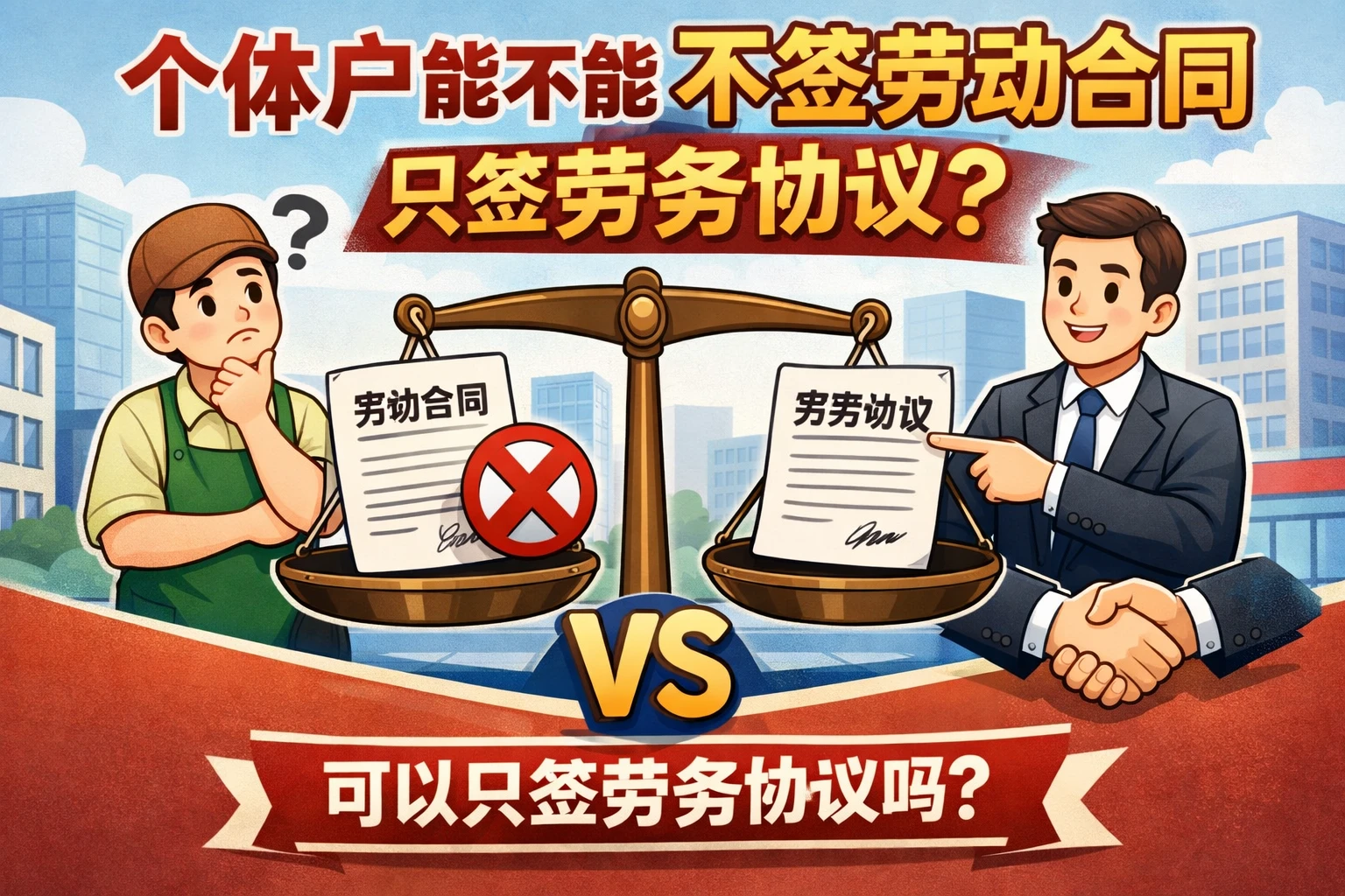 个体户能不能不签劳动合同，只签劳务协议