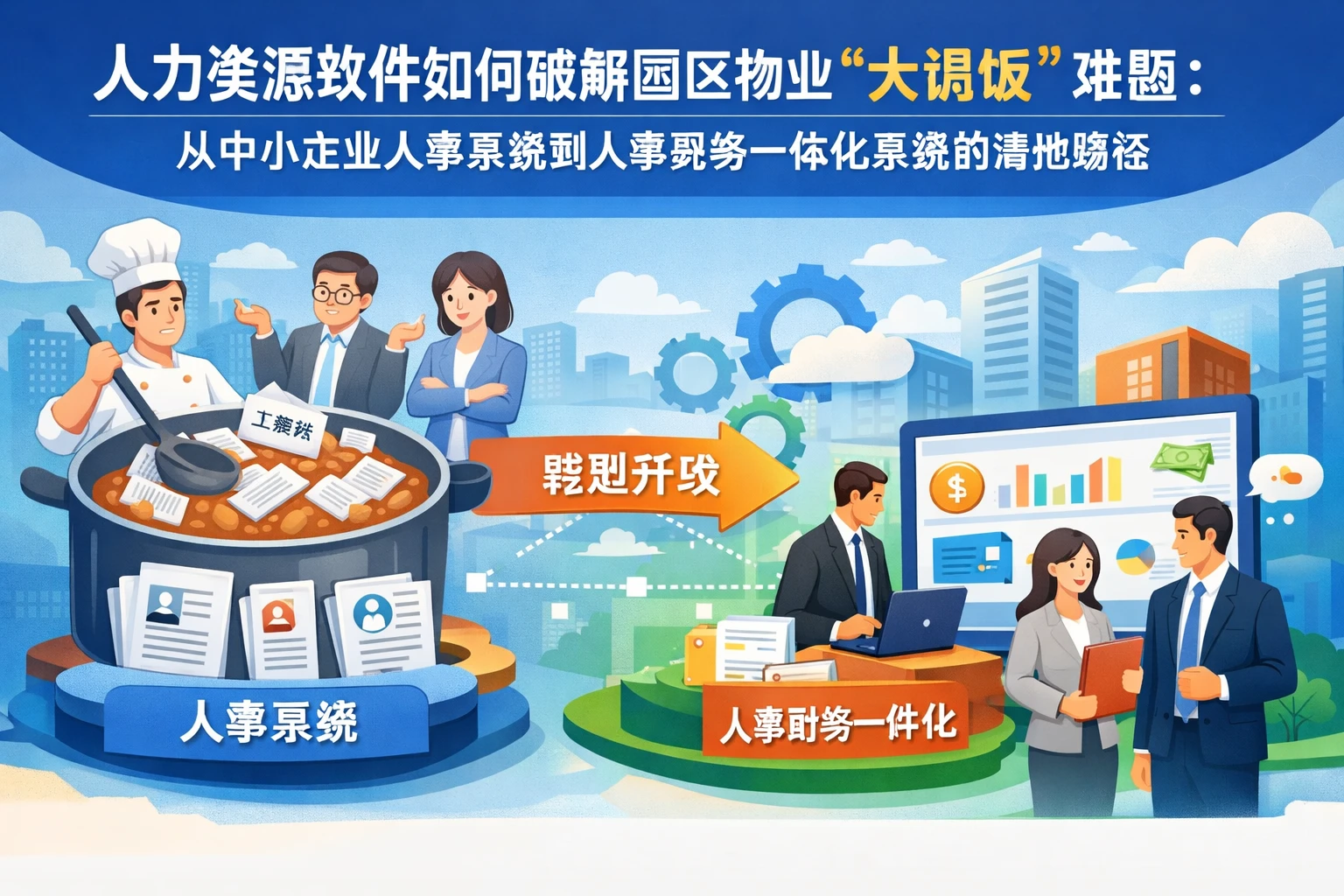 人力资源软件如何破解园区物业“大锅饭”难题:从中小企业人事系统到人事财务一体化系统的落地路径