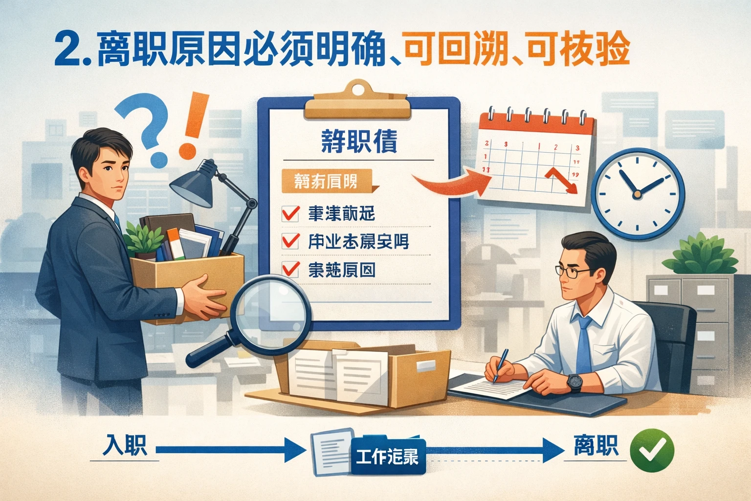 2. 离职原因必须明确、可回溯、可核验