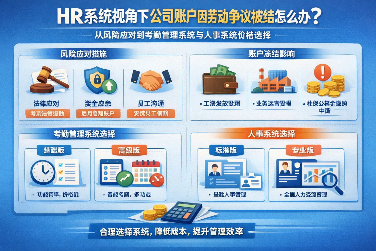 HR系统视角下公司账户因劳动争议被冻结怎么办：从风险应对到考勤管理系统与人事系统价格选择